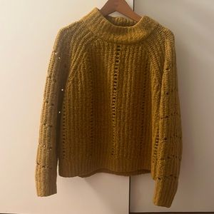 Madewell yellow mock neck sweater